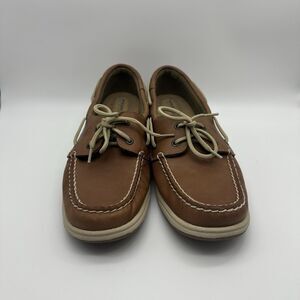 Sperry Top-Sider Womens 9.5 Brown Leather Boat Shoes Lace-Up Casual Comfort